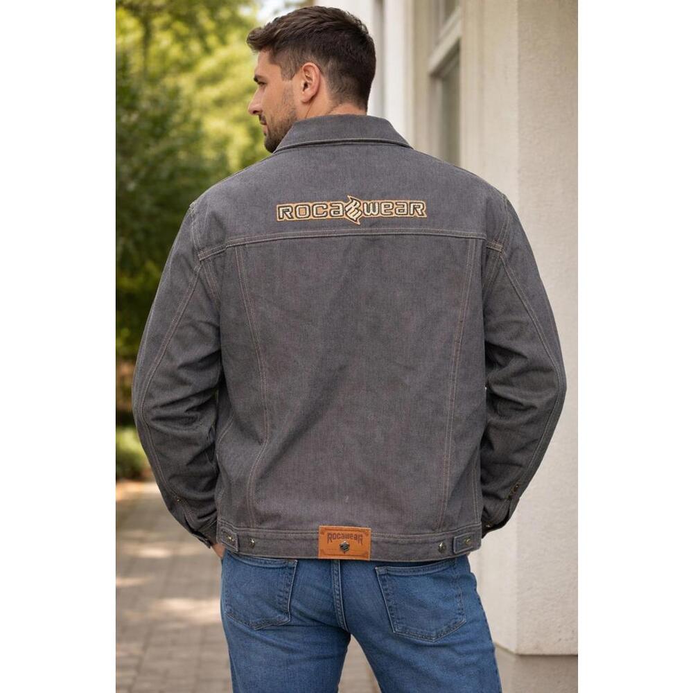 Vtg Rocawear Men's Jean Jacket All American Denim Trucker Streetwear Y2K Sz 2XL